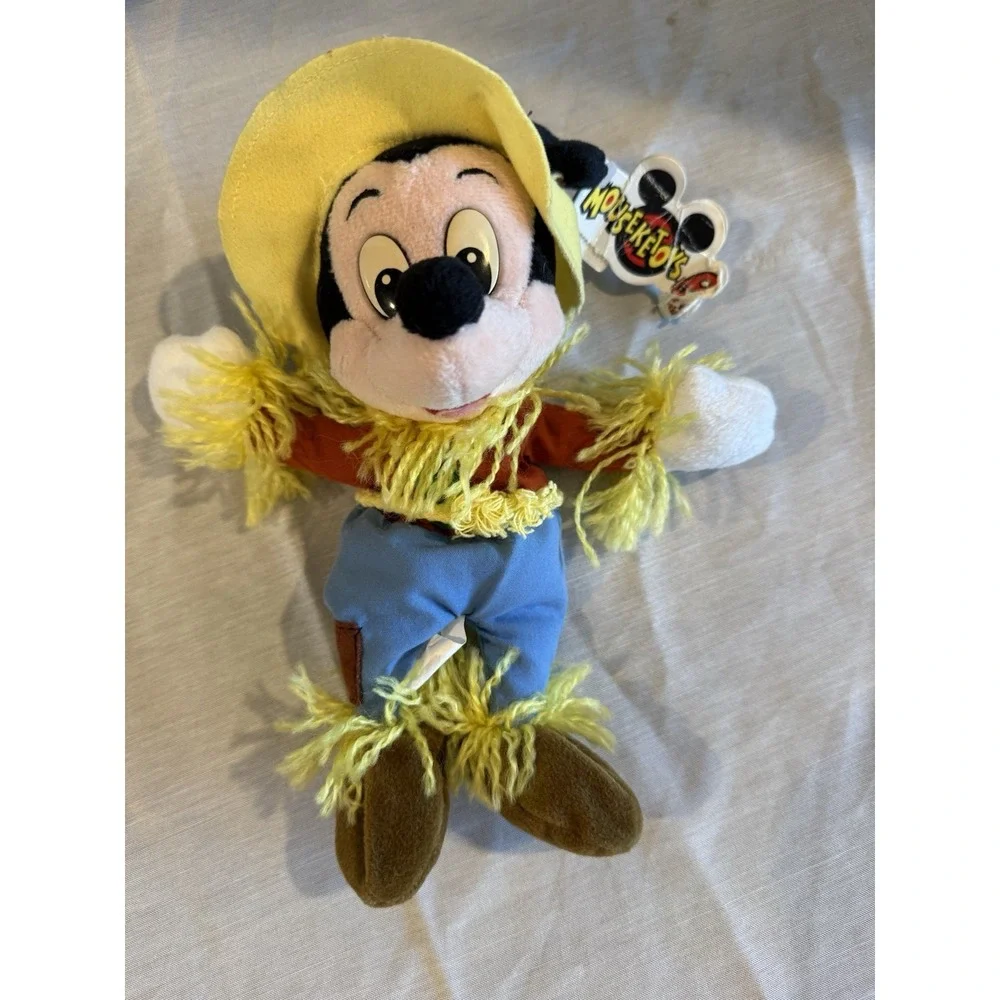 Vintage Mouseketoys Disney Scarecrow Mickey Bean Bag Plush 9